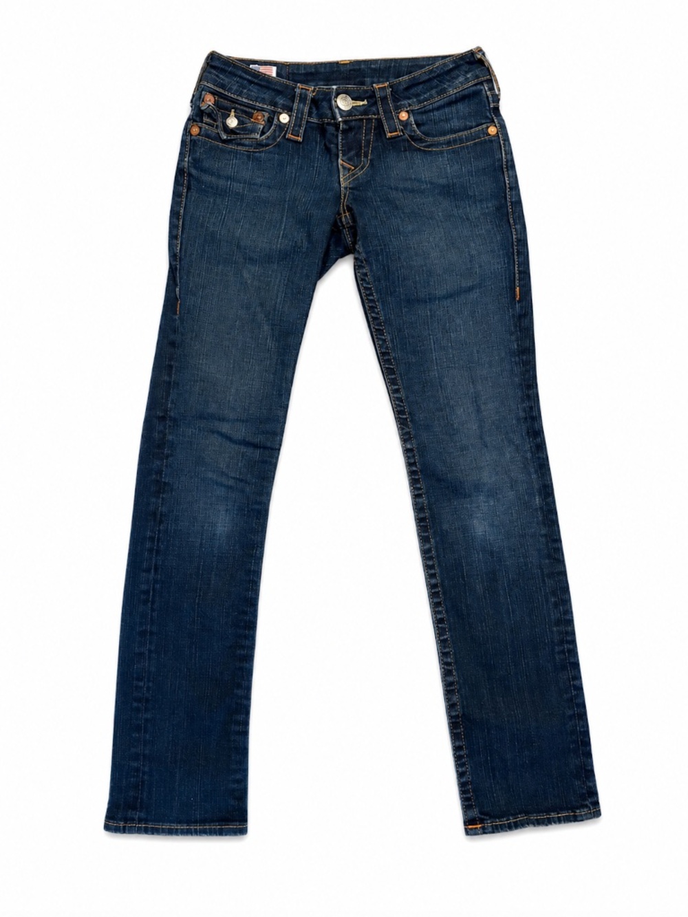 Y2K Vintage True Religion Billy Jeans Size 25 Made in USA Straight Leg Low Rise